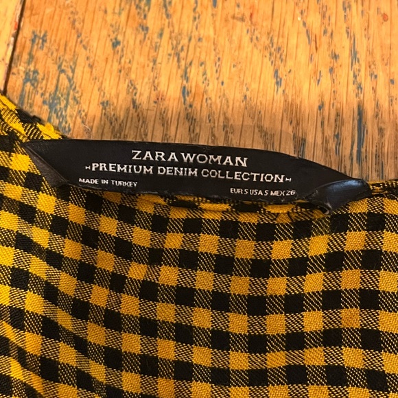 Zara Woman yellow and black gingham tunic dress in size S. - Picture 2 of 11